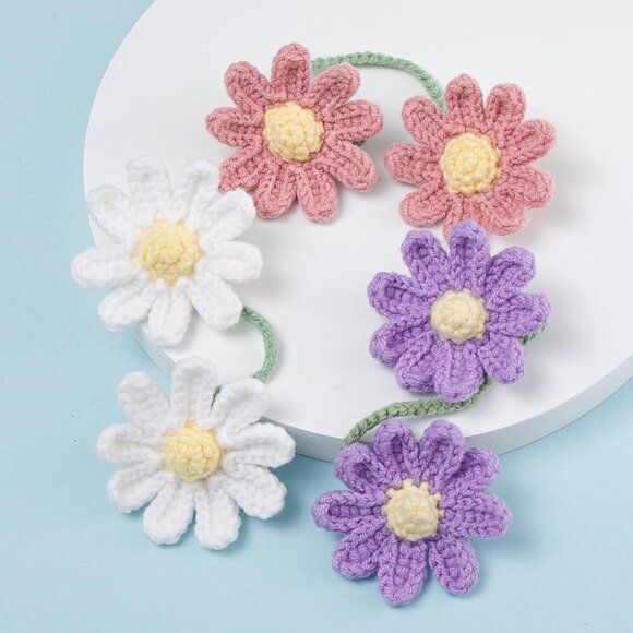 Cute Crochet Flower Car Accessories for Women Rear View Mirror Accessories Handm - Picture 6 of 6